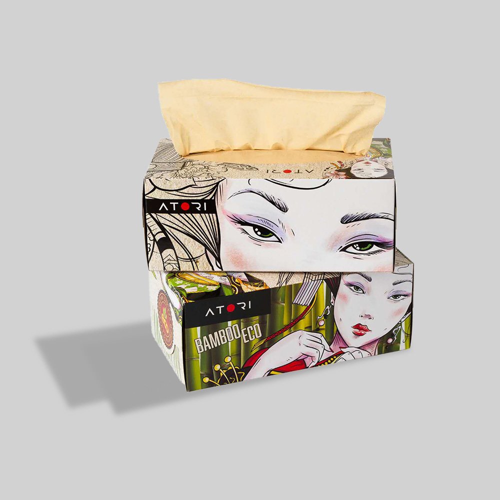 russian boxed facial tissue bamboo pulp